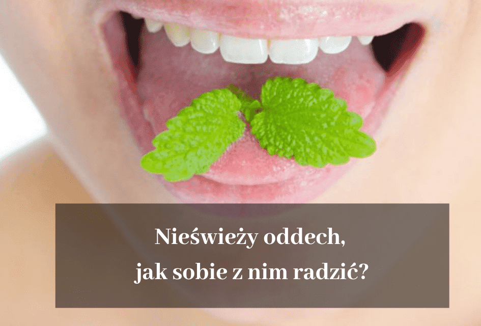 listki mięty na języku